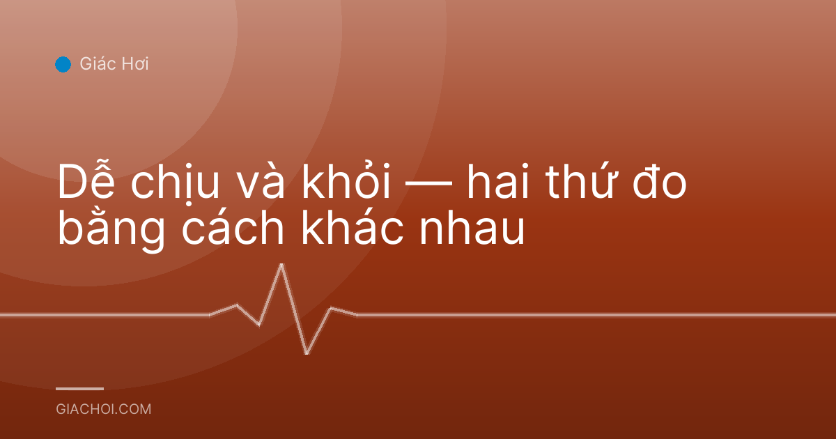 Dễ chịu và khỏi — hai thứ đo bằng cách khác nhau